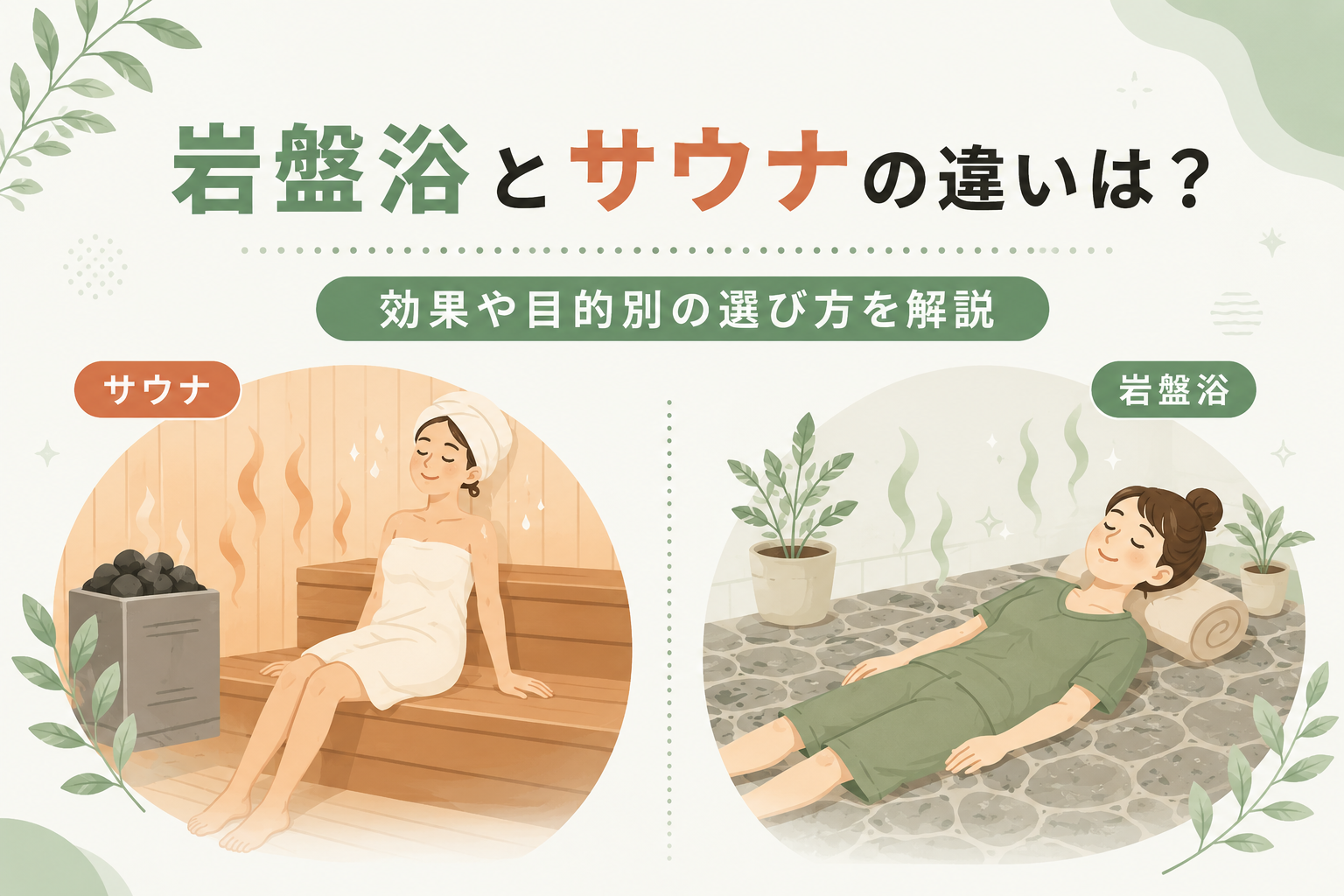 岩盤浴✖️サウナ 岩盤浴とサウナの違いは？効果や目的別の選び方を解説 - ととらぼ - 温